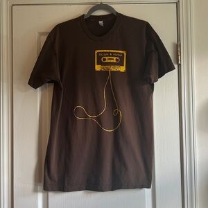 fujiya & miyagi American Apparel Brown Band T-Shirt size L unisex